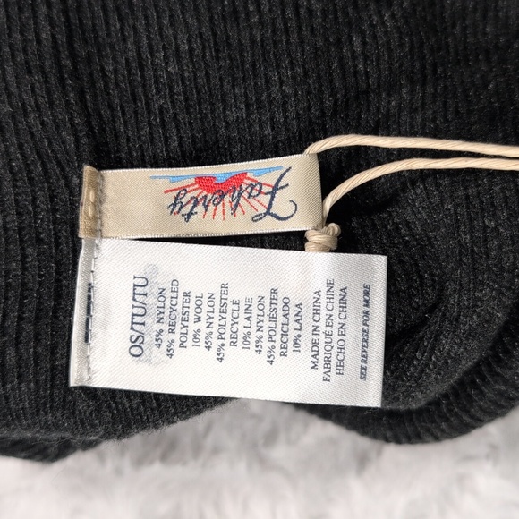 486. Faherty Core Logo Beanie | Color: Charcoal Heather - Picture 4 of 4